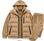 Hooded Tracksuit Set With Puffer Vest