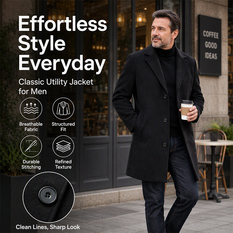 Men’s Classic Single-Breasted Solid-Color Jacket — A Timeless Everyday Essential