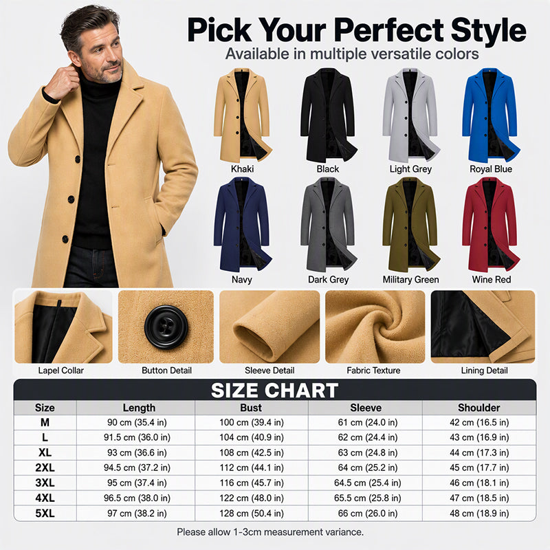 Men’s Classic Single-Breasted Solid-Color Jacket — A Timeless Everyday Essential