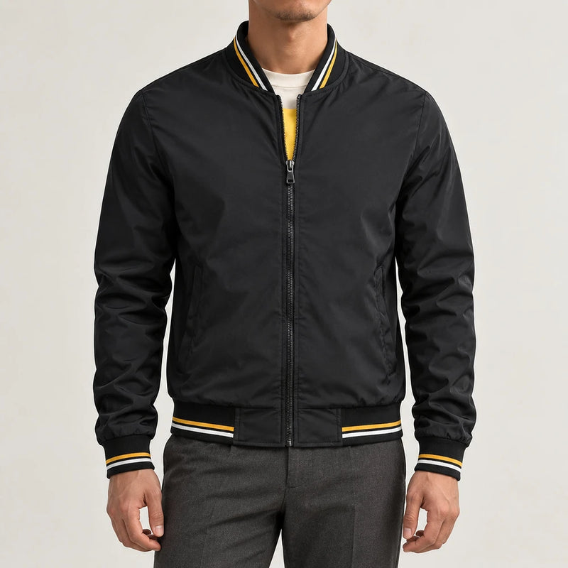Striped Trim Bomber Jacket