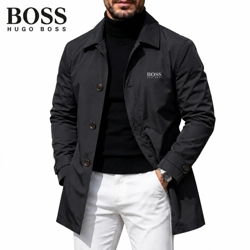 Men's Button-Front Collared Coat