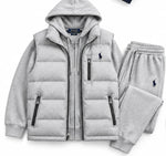 Hooded Tracksuit Set With Puffer Vest