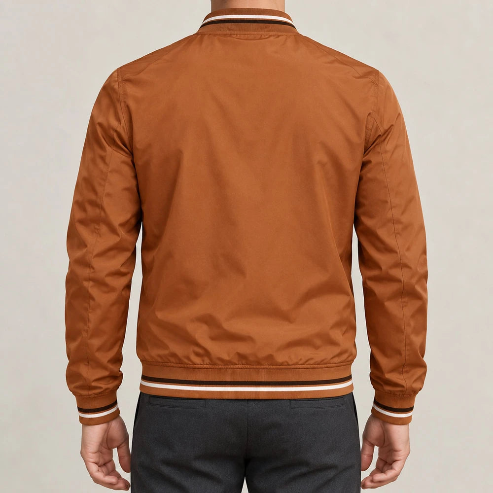 Striped Trim Bomber Jacket