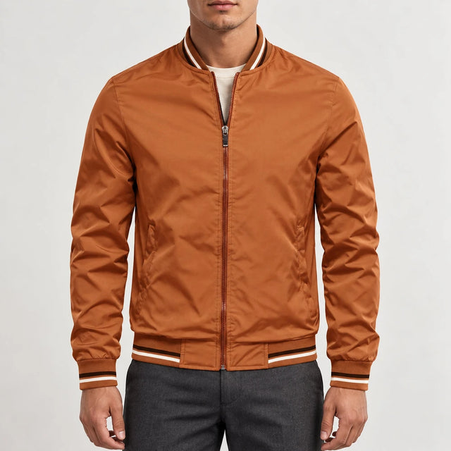Striped Trim Bomber Jacket