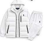 Hooded Tracksuit Set With Puffer Vest